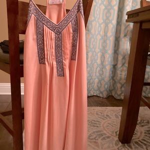 coral and navy summer dress